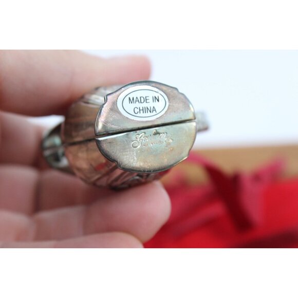 Gorham Ornament Set Silverplate Snowflakes Mini Pitcher Teapot Trio Storage Bag - Picture 12 of 16